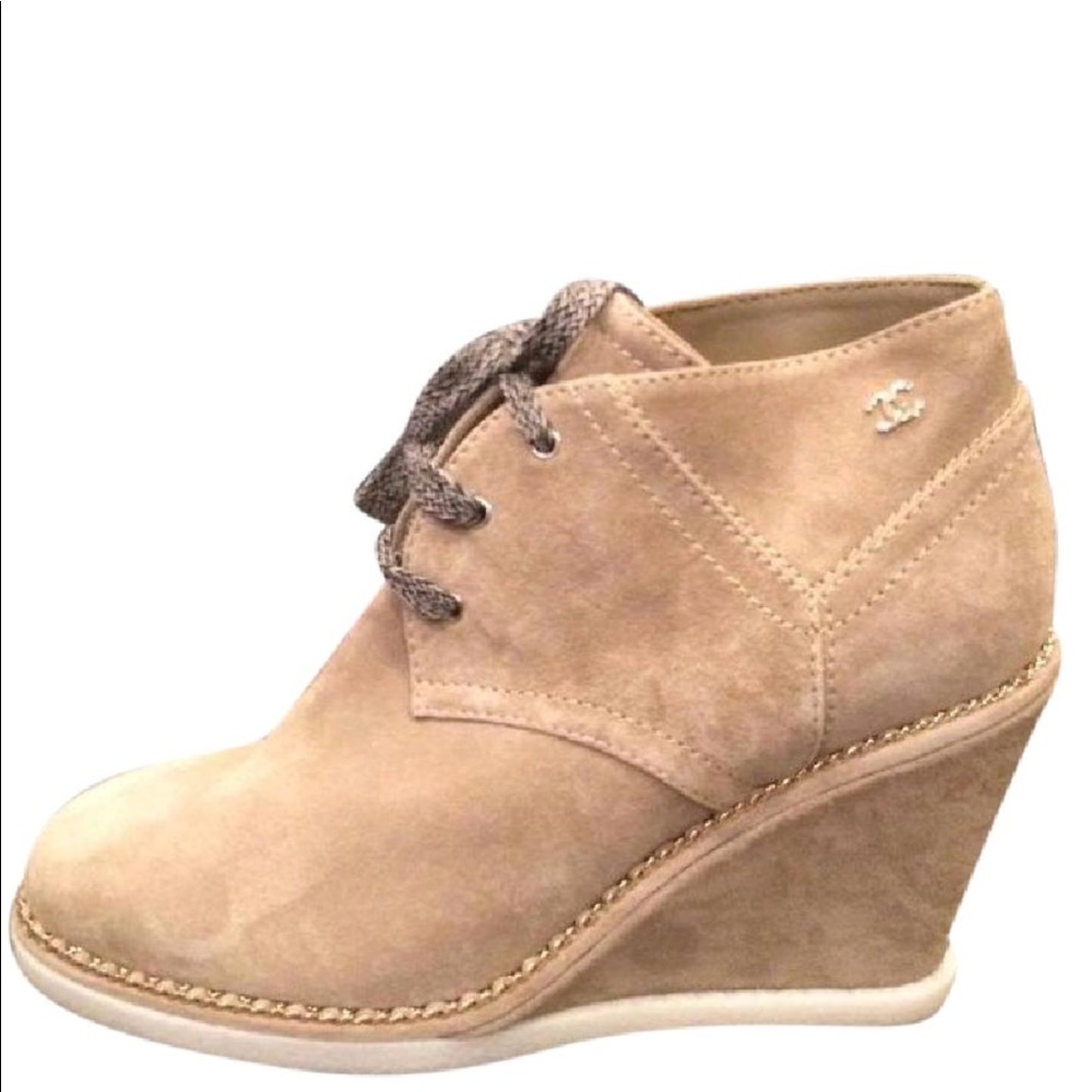 Chanel ankle boot wedges